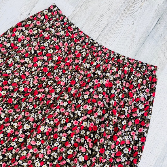 Vintage Dresses & Skirts - Vintage 80s does 30s Pleated Floral Midi Skirt